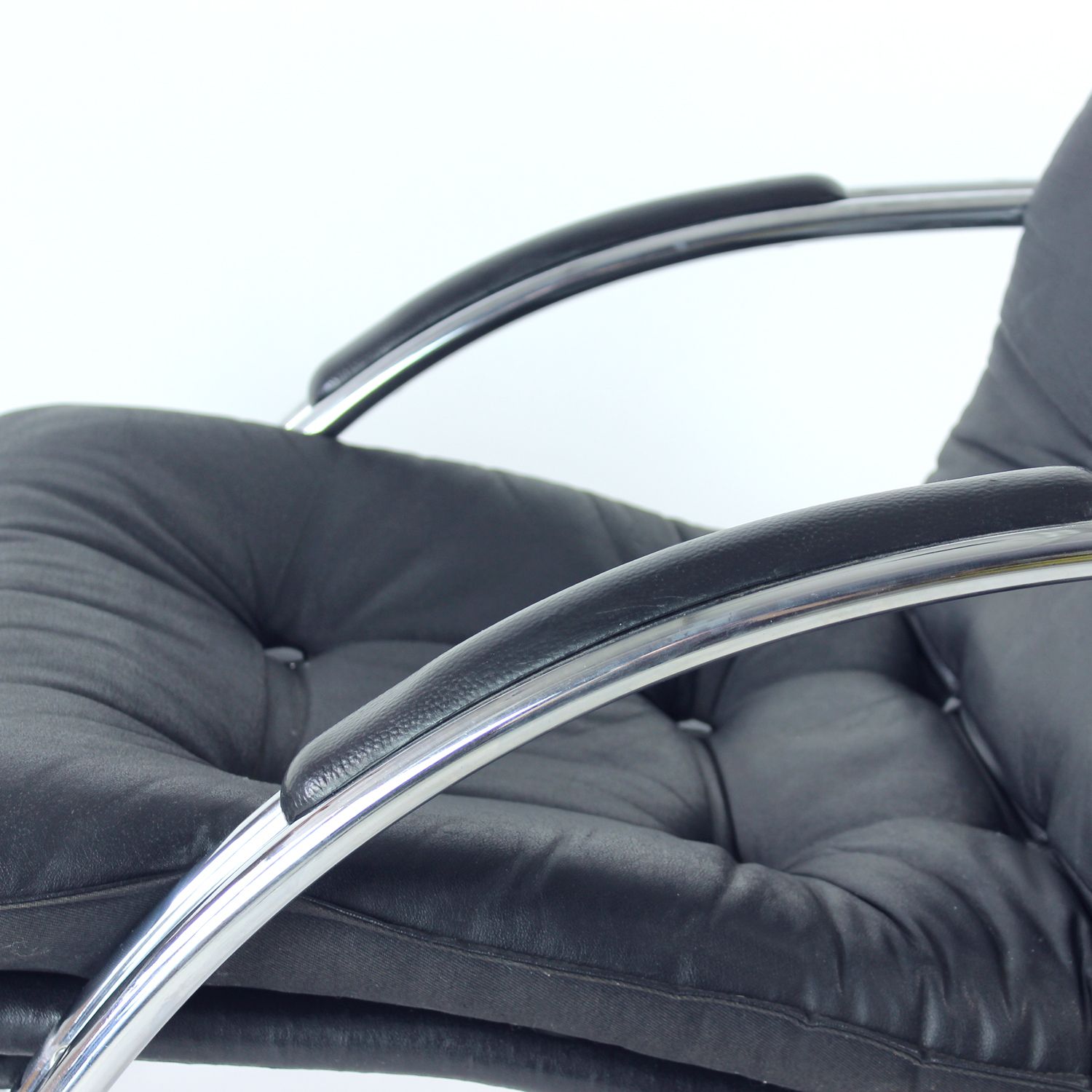 Mid Century Chrome Lounge Chair By Viliam Chlebo For Kodreta, Czechoslovakia, 1980s photo for sale