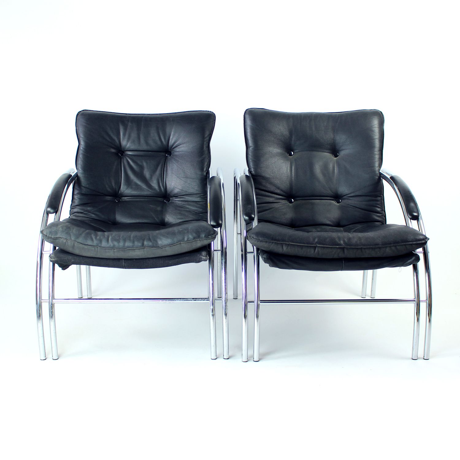 photo furniture Mid Century Chrome Lounge Chair By Viliam Chlebo For Kodreta, Czechoslovakia, 1980s