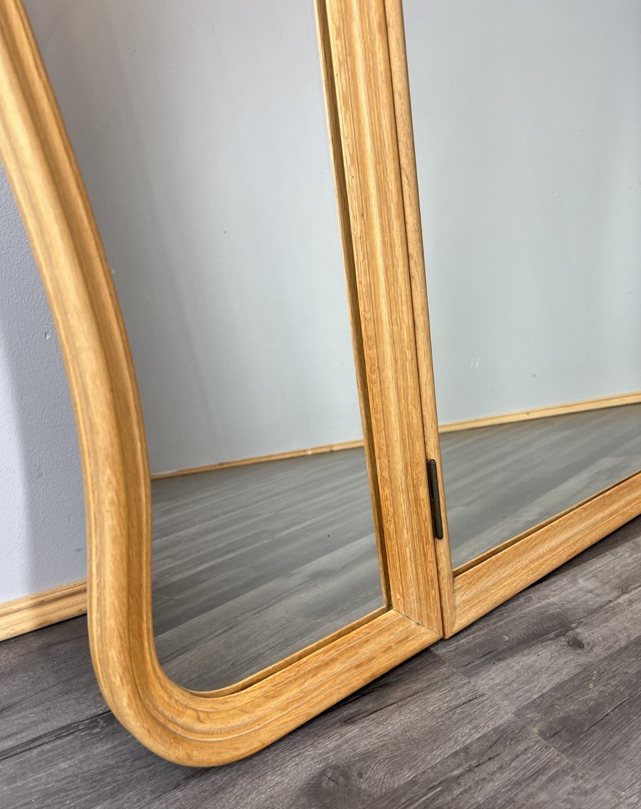 Mirror Vintage French Style Oak Triple Dressing Mirror Curved Frame Lot 4081 photo for sale