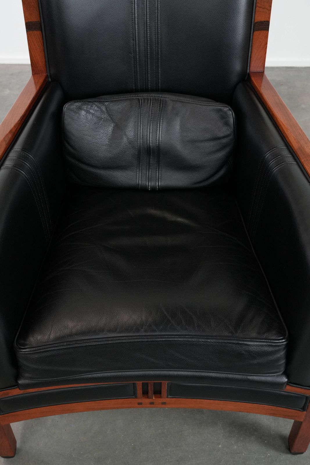 Beautiful And Very Comfortable Black Art Deco Design Armchair photo vinterior