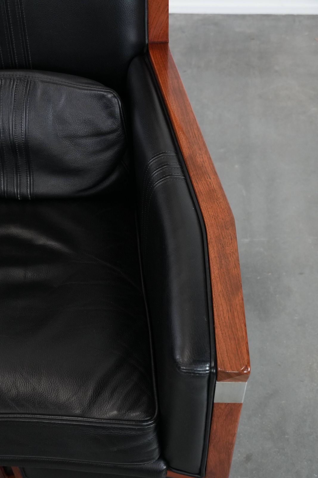 Beautiful And Very Comfortable Black Art Deco Design Armchair photo vintage