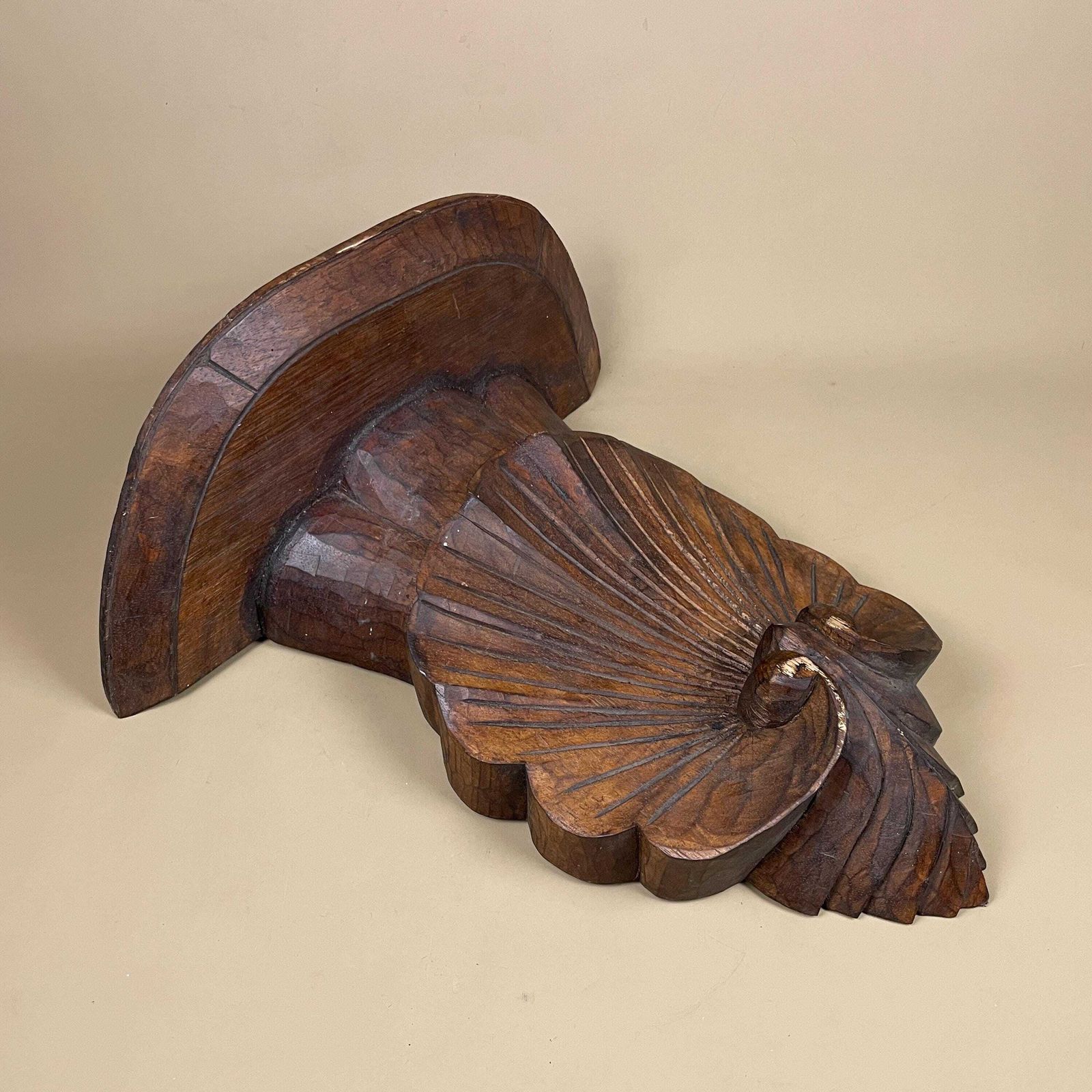 Antique Carved Wood Wall Bracket Shelf Victorian Floral Hand Carved Indian Architectural Decor Hand Crafted Classic Home Decor photo 195.0