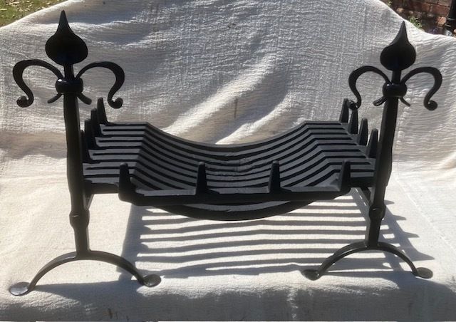Cast Iron Fire Basket And Fire Dogs