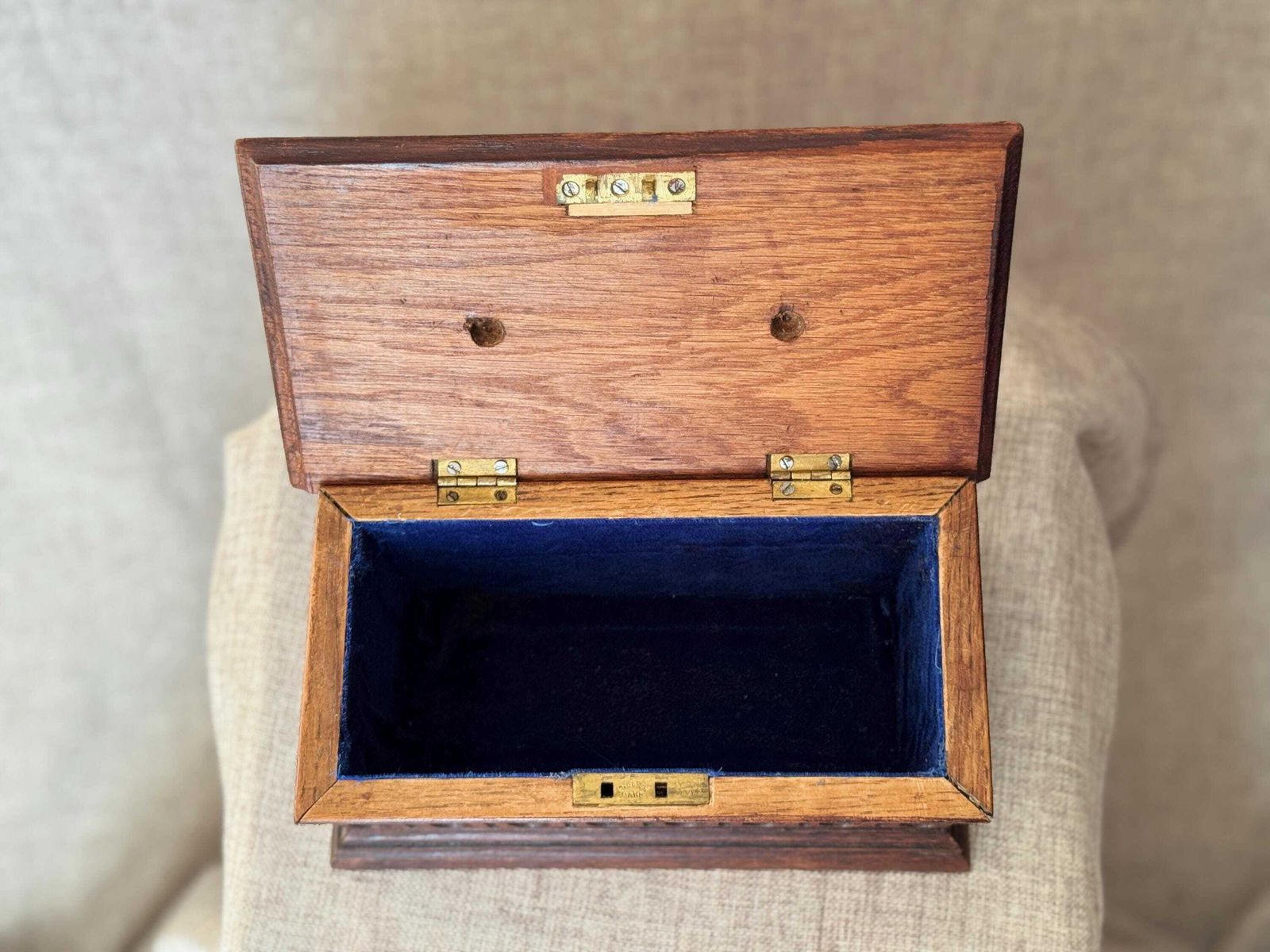 photo buy Antique Carved Wooden Jewellery Chest With Key | Gothic Revival Trinket Box | Large Decorative Wood Box | Architectural Carved Detail