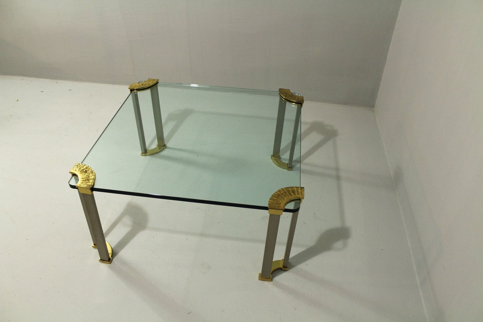 Large Coffee Table In Bronze, Glass And Steel From Peter Ghyczy, 1970s photo Furniture