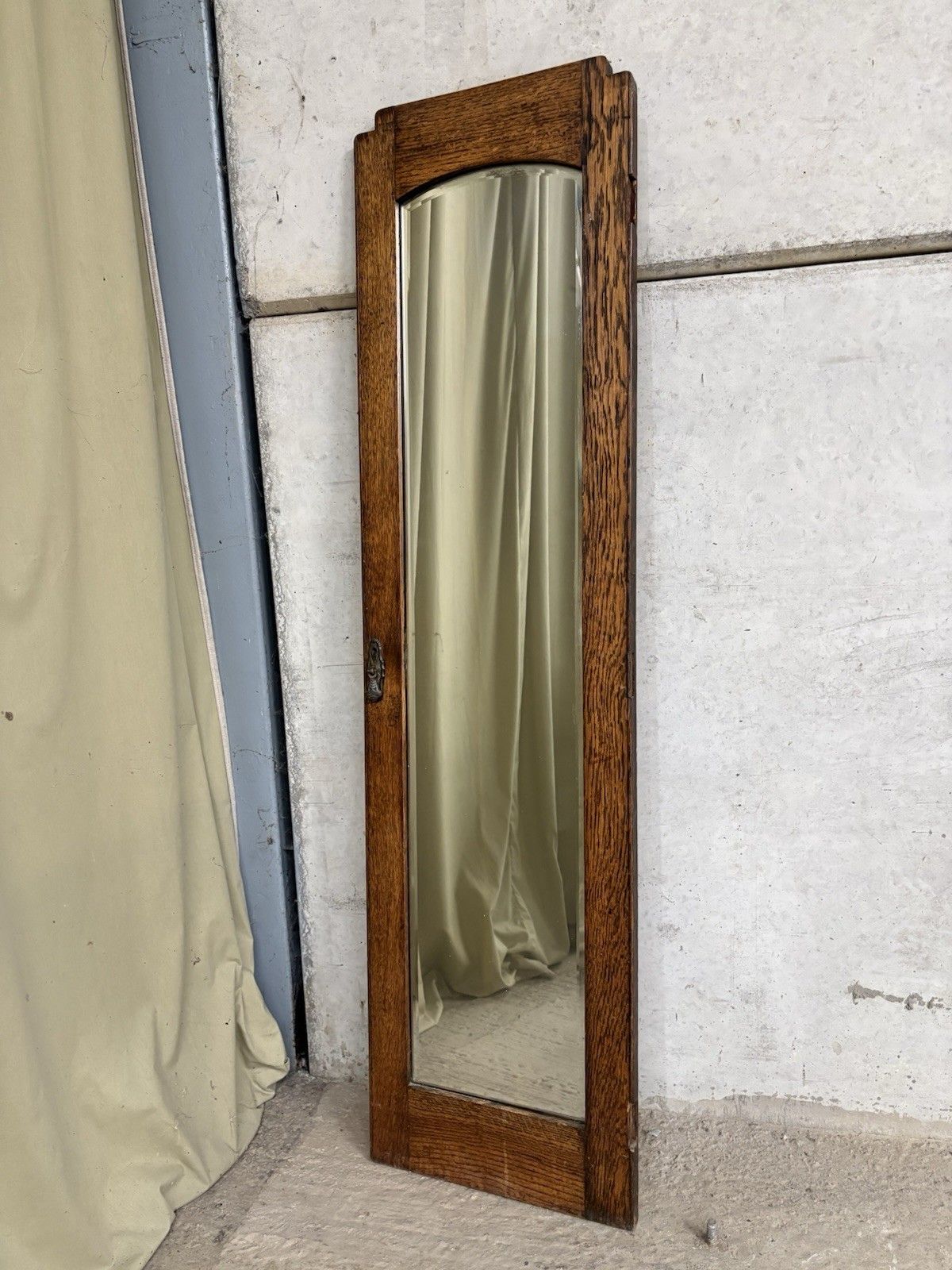 Vtg Early Mid Century Antique Haberdashery Shop Fitting Room Hallway Mirror R996