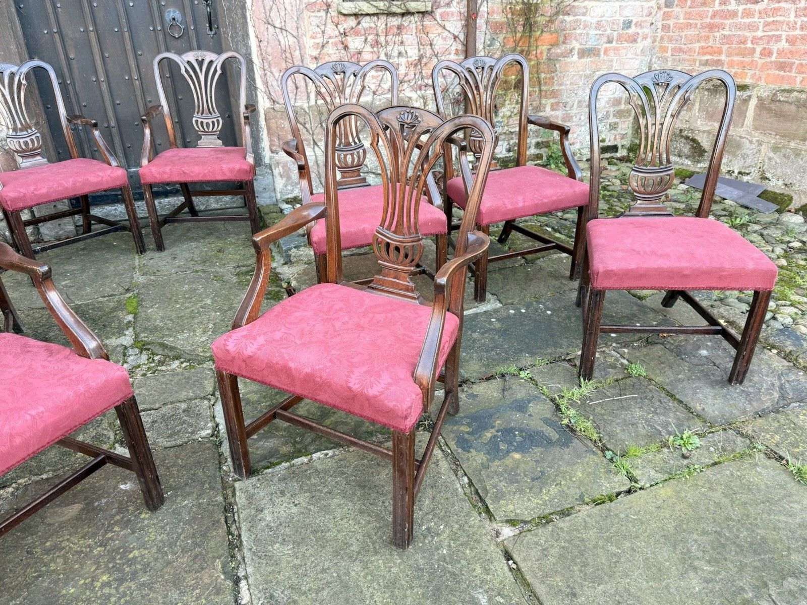 Chippendale Vintage Chairs Elbow Armchairs Diner Chairs X 12 Restoration 20th C photo buy