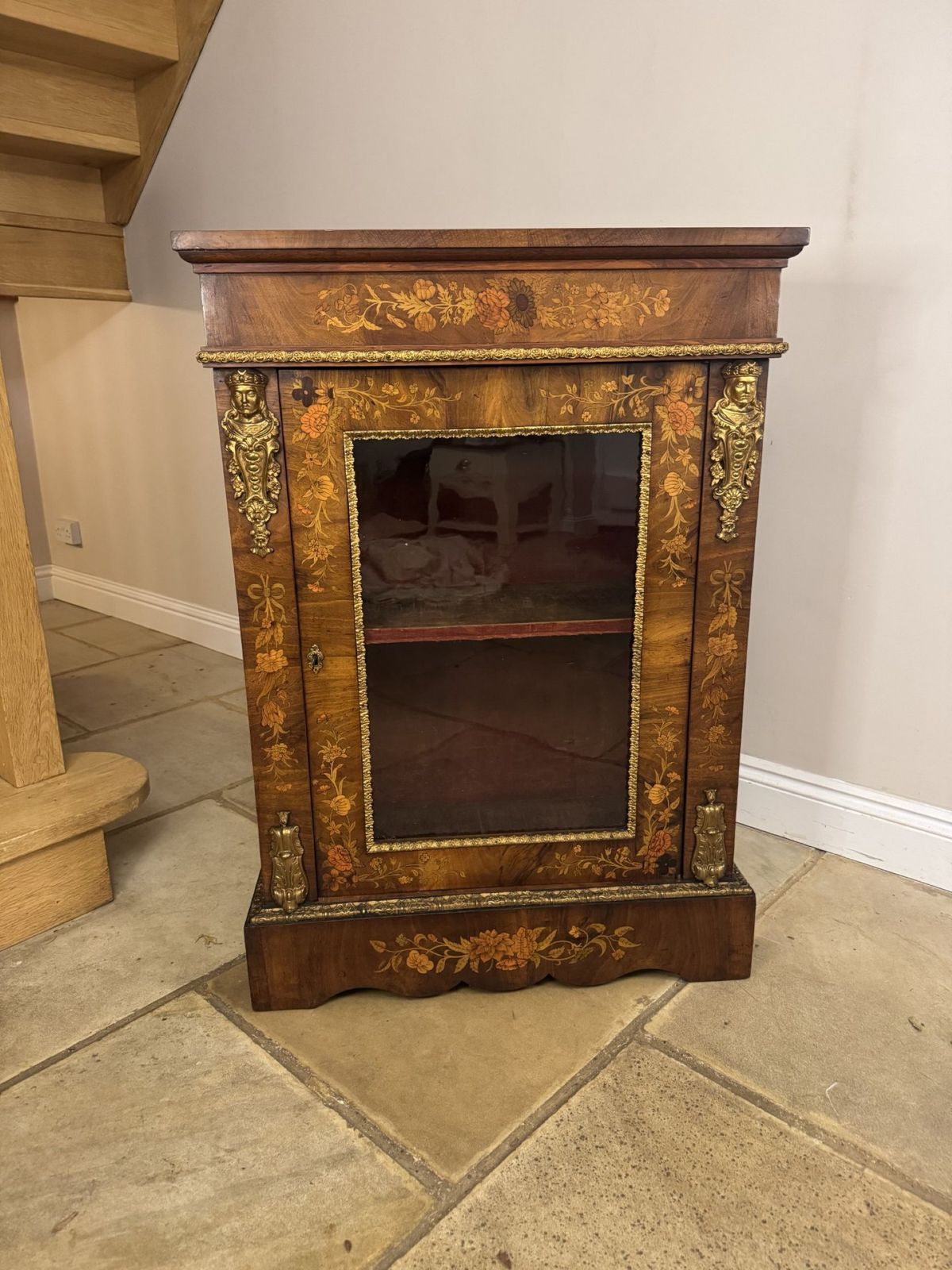 Fantastic Quality Antique Walnut Marquetry Inlaid Pier Cabinet