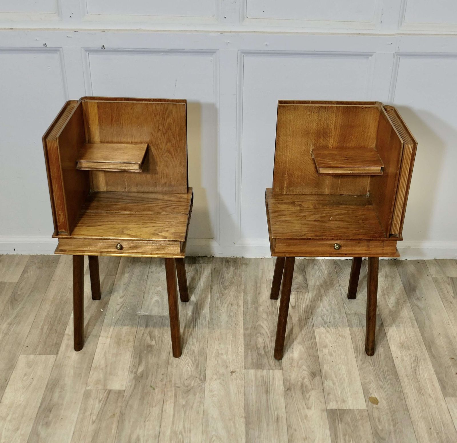 A Pair Of French Arts And Crafts Outré Bedside Tables A Very Attractive Pair Of Cabinets photo 1050.0
