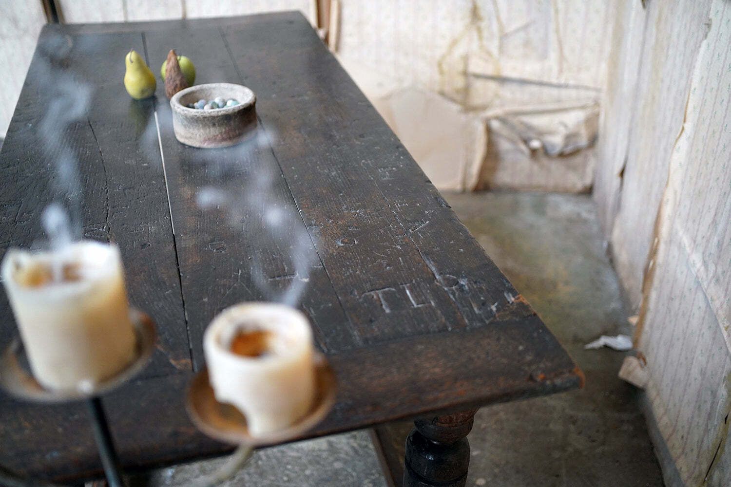 A 17thc English Graffitied Oak Refectory Table; Southwick Hall, Northamptonshire C.1680 photo furniture