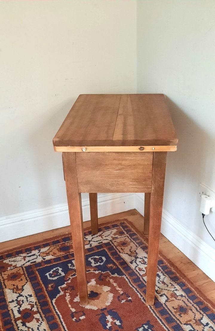 Antique Victorian Single Drawer Side Kitchen Table Console Table Hall Table photo vintage