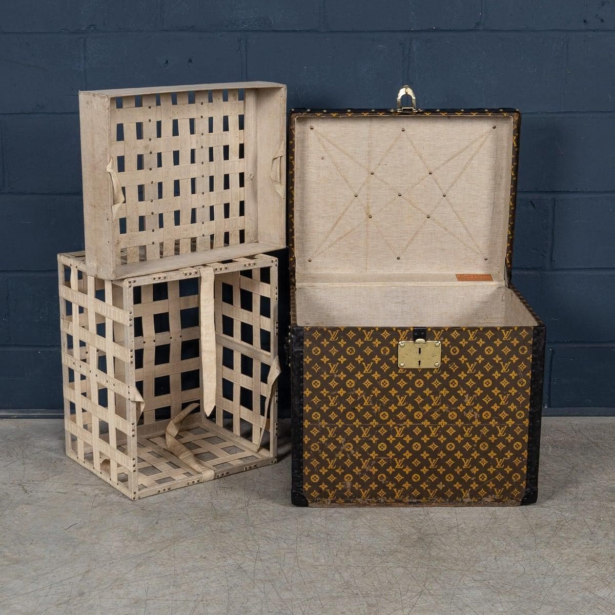 photo for sale Antique 20th Century Louis Vuitton Trunk In Monogram Canvas, France C.1920