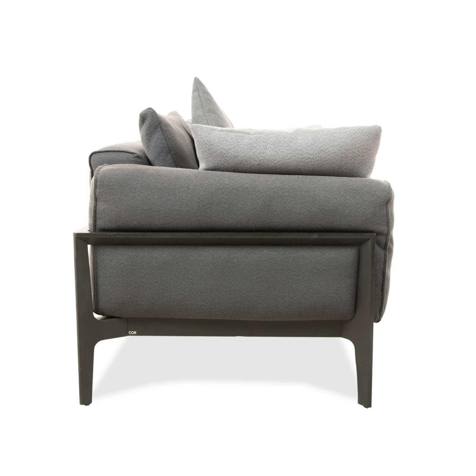 Mobilier Canapé 2 places Cor Elm en tissu anthracite, bois de chêne noir, par Jehs & Laub photo