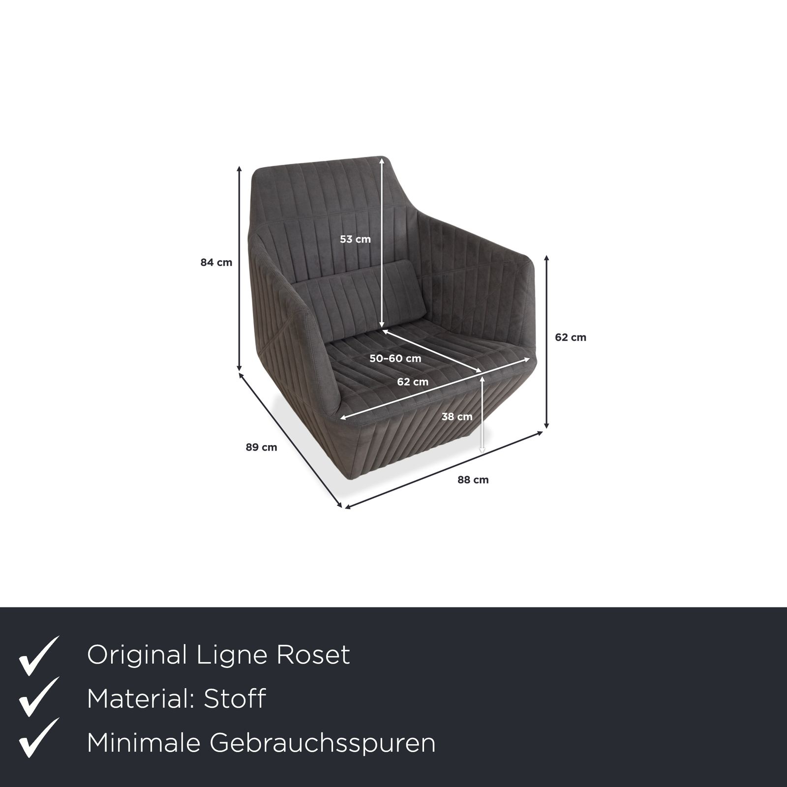Ligne Roset Facet Fabric Armchair Gray photo furniture
