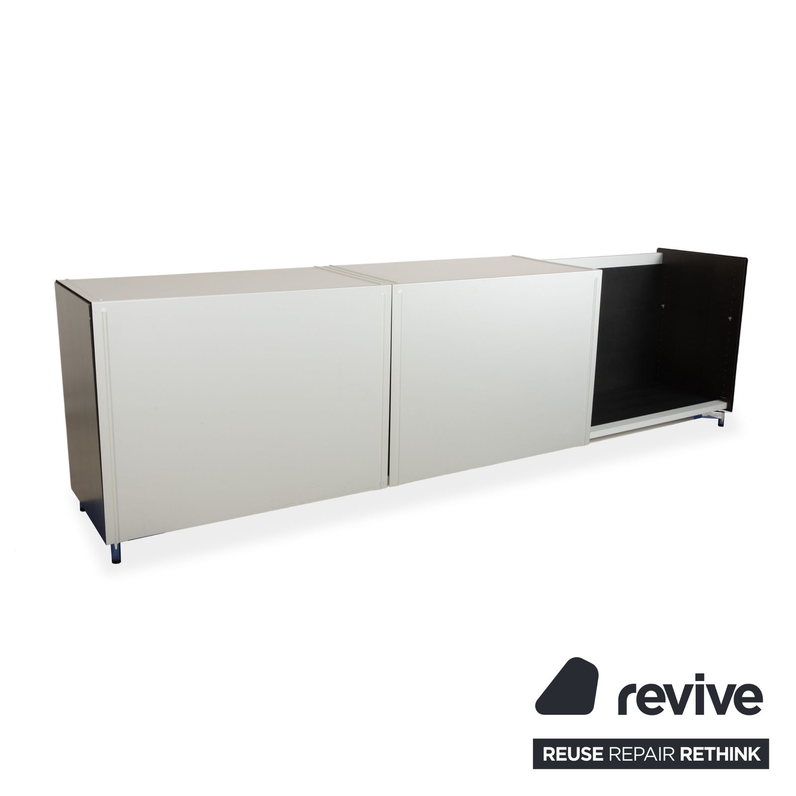 Buffet Team by Wellis en métal, verre gris photo Mobilier