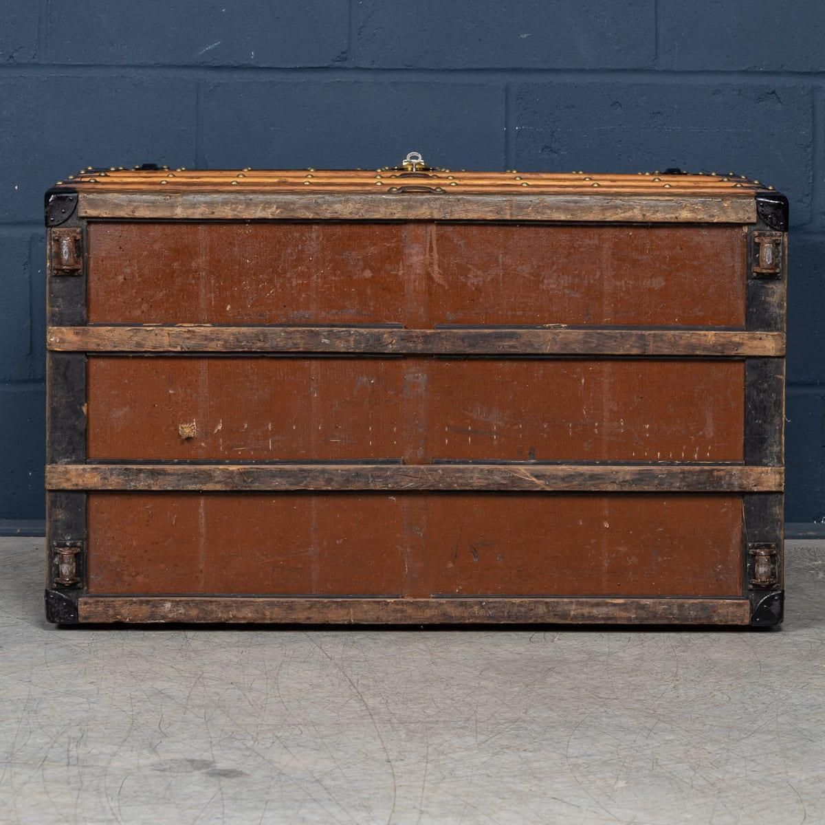 Antique 19th Century Louis Vuitton Trunk In Woven Canvas, France C.1890 photo buy