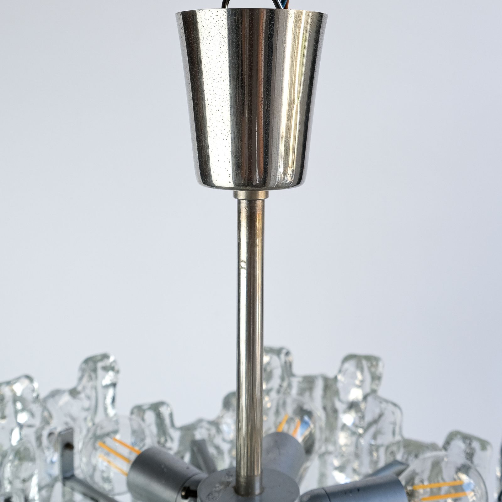 Lighting Mid Century Ice Glass Chandelier By J.T. Kalmar, Austria C.1970s photo