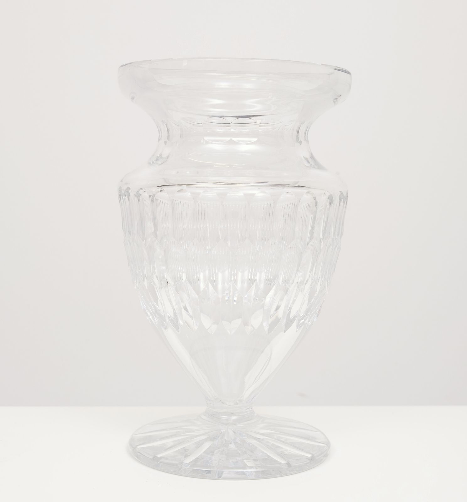 Large Cut Crystal Glass Vase 1960s Belgium photo Home Decor