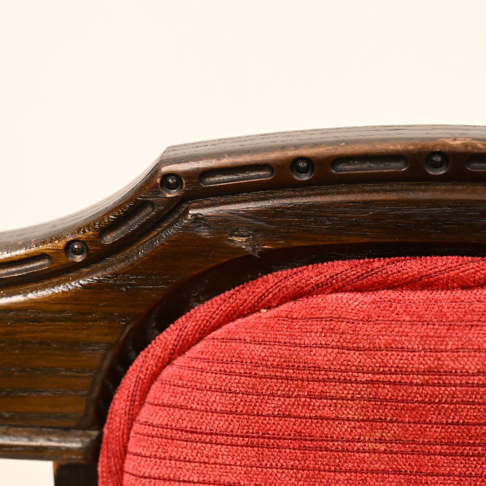 photo for sale 8 Ercol Hampton Dining Chairs Including 2 Carvers Red Upholstey Free Uk Delivery