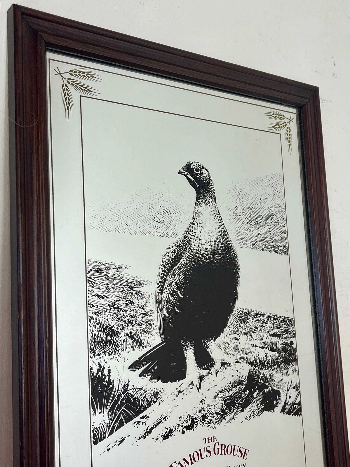 Vintage Advertising Mirror, Famous Grouse Finest Scotch Whisky, Pub Distillery Collectible photo 145.0