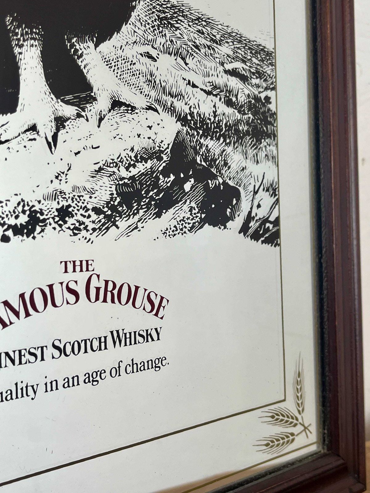 Vintage Advertising Mirror, Famous Grouse Finest Scotch Whisky, Pub Distillery Collectible photo buy