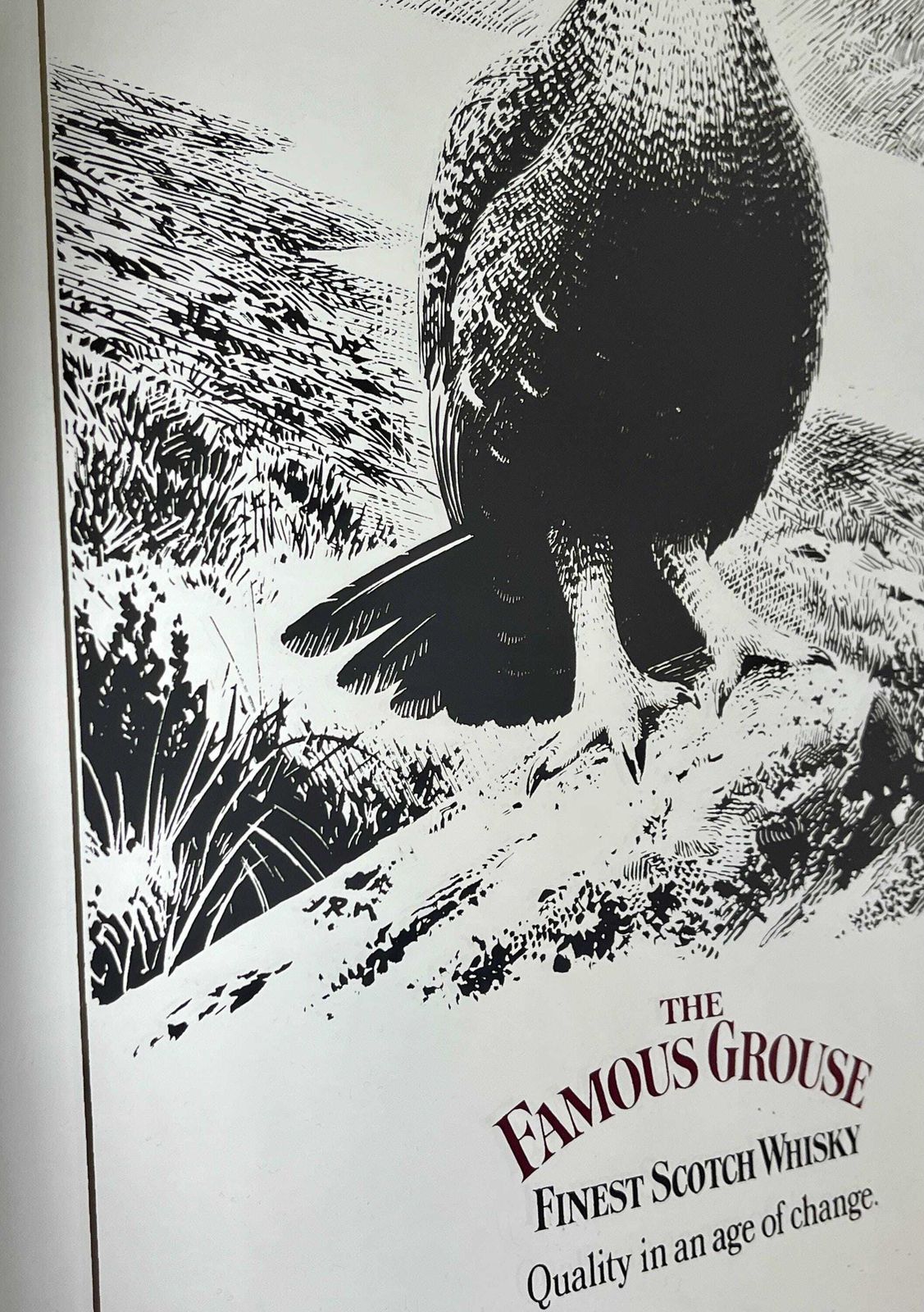 Art Vintage Advertising Mirror, Famous Grouse Finest Scotch Whisky, Pub Distillery Collectible photo