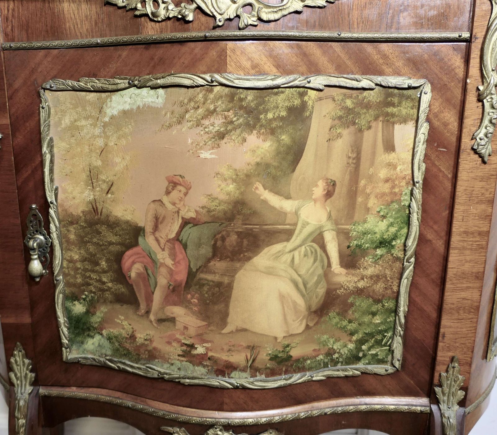 19th Century French Vernis Martin Painted Side Or Music Cabinet photo for sale