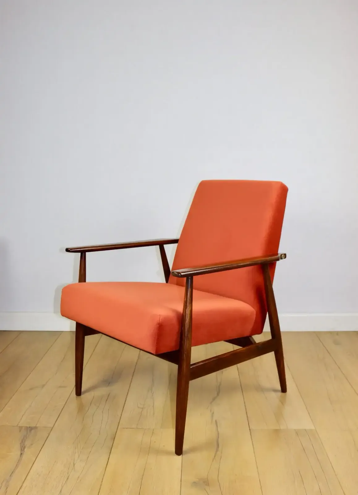 "Lis" Armchair, 1970s, Designed By Henryk Lis, Orange Brick Terracotta photo for sale