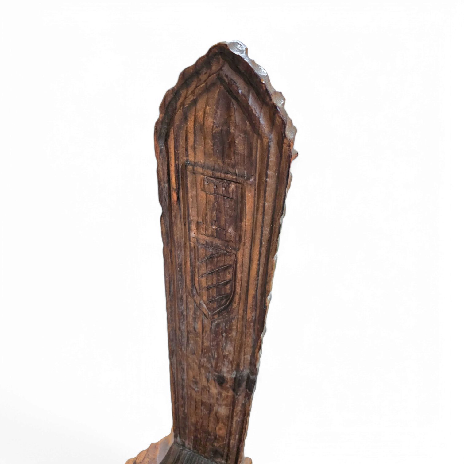 Brutalist Primitive Hall Chair / Hand Carved From Solid Wood And Detailed With Beautiful Gouge Woodwork photo Furniture