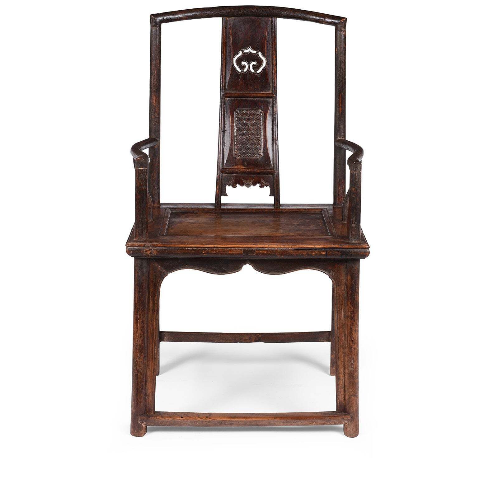 Short Backed Elm Southern Officials Hat Armchair   19th Century photo for sale