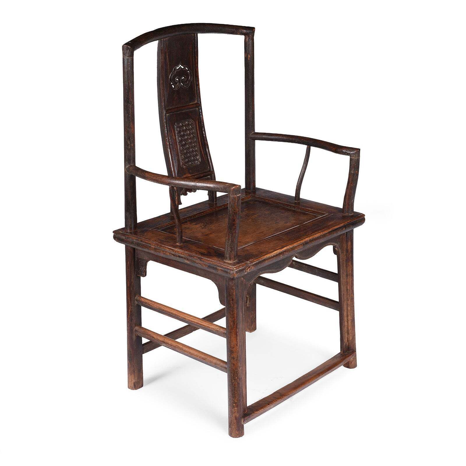 Short Backed Elm Southern Officials Hat Armchair   19th Century photo 1018.0