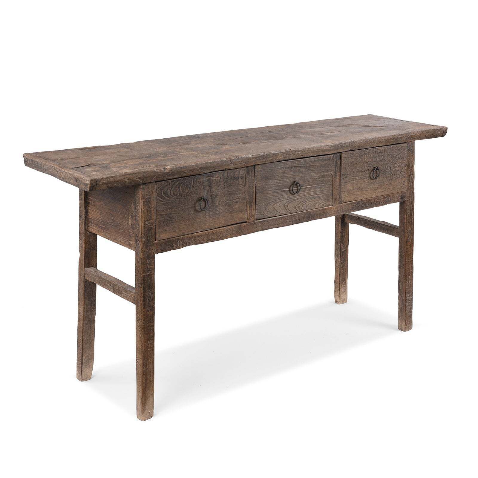 Rustic 3 Drawer Console Table   19th Century photo Furniture