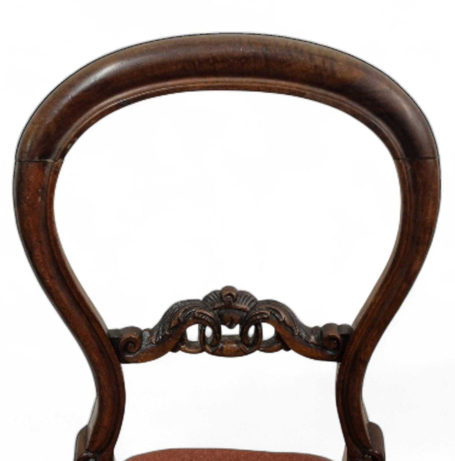 Antique Victorian Balloon Back Chairs / Set Of 2 / C. 1880–1900 / Carved Details photo Furniture