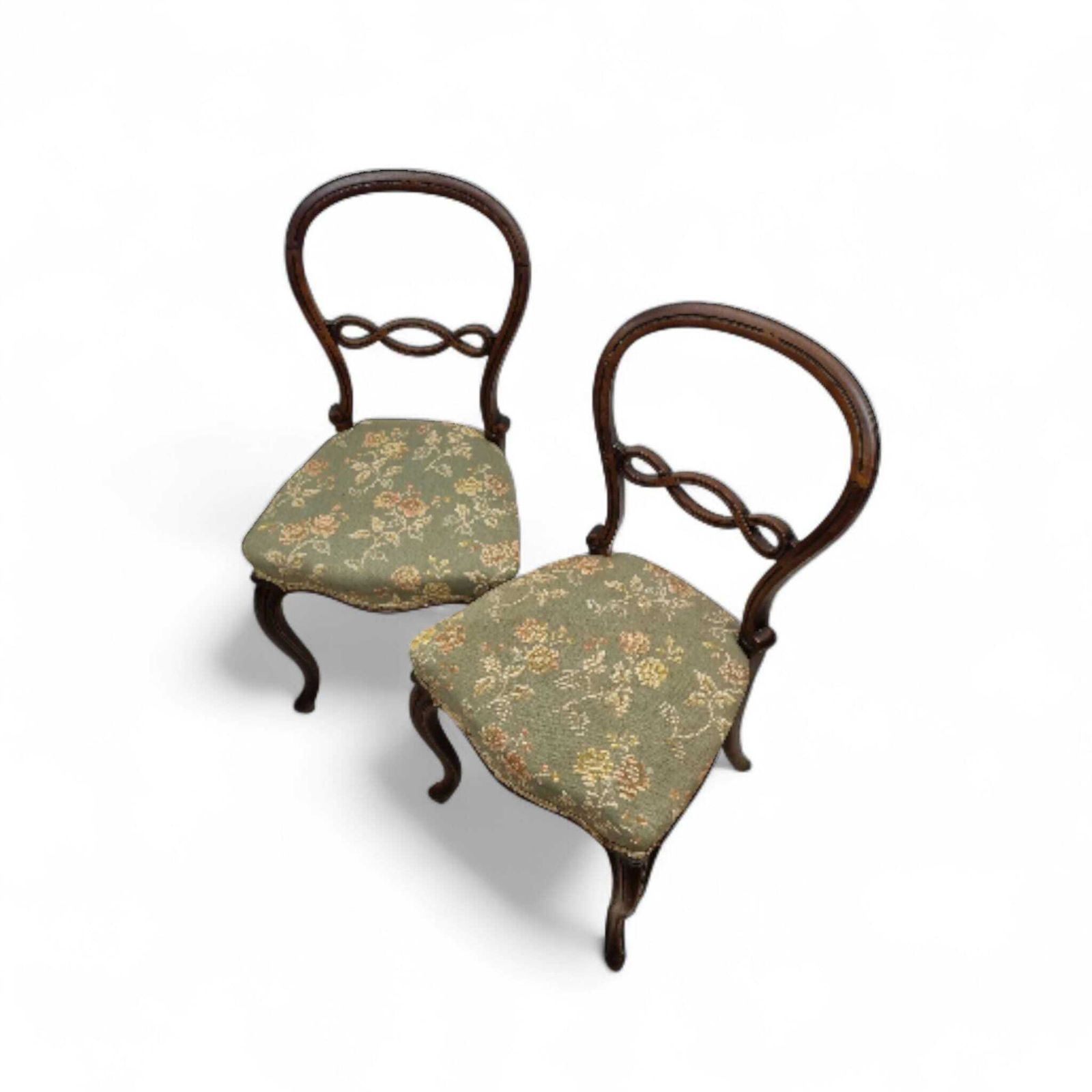 photo furniture Antique Victorian Balloon Back Chairs / Late 19th Century / Set Of Two