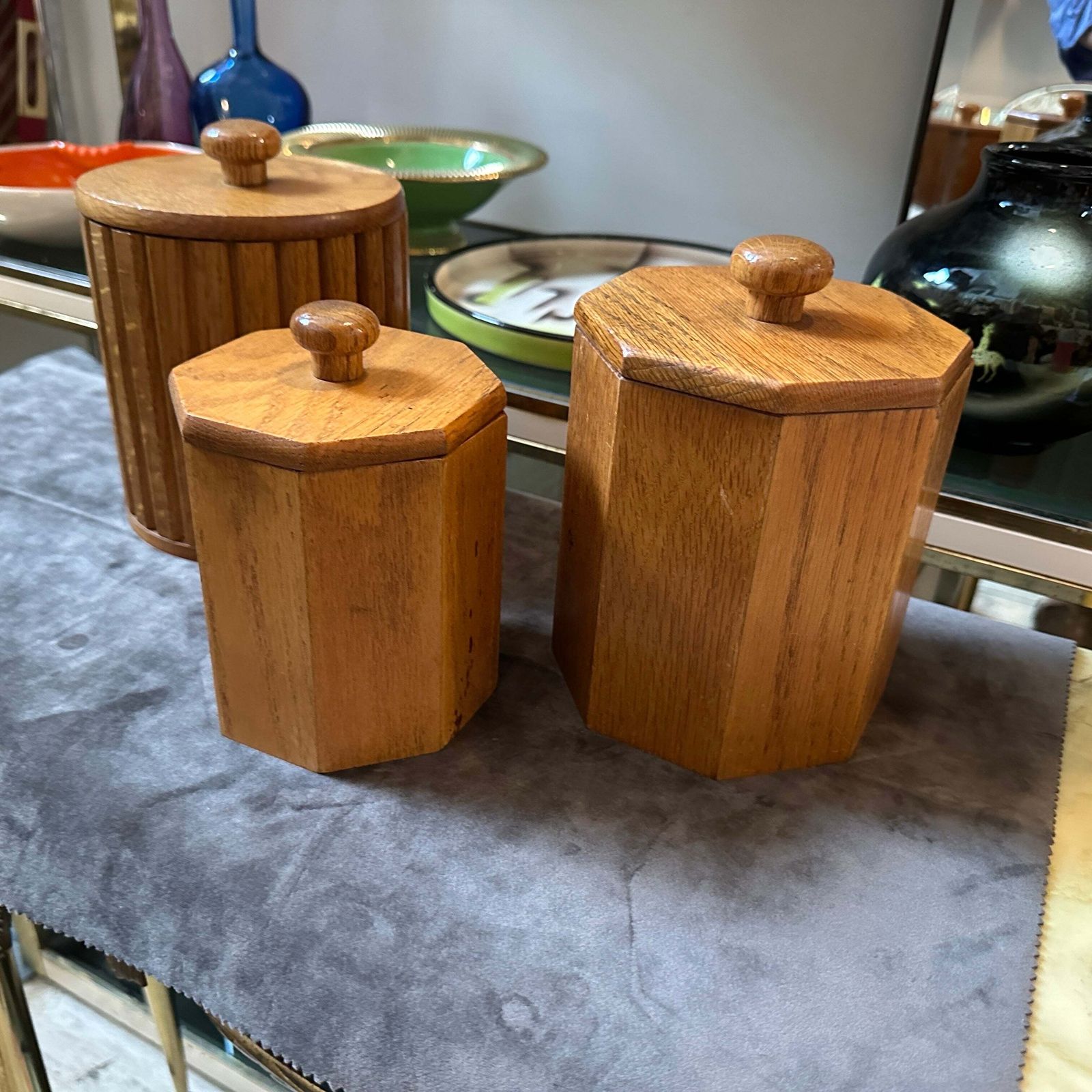 Set Of Three 1960s Scandinavian Style Wood And Plastic European Ice Buckets photo furniture