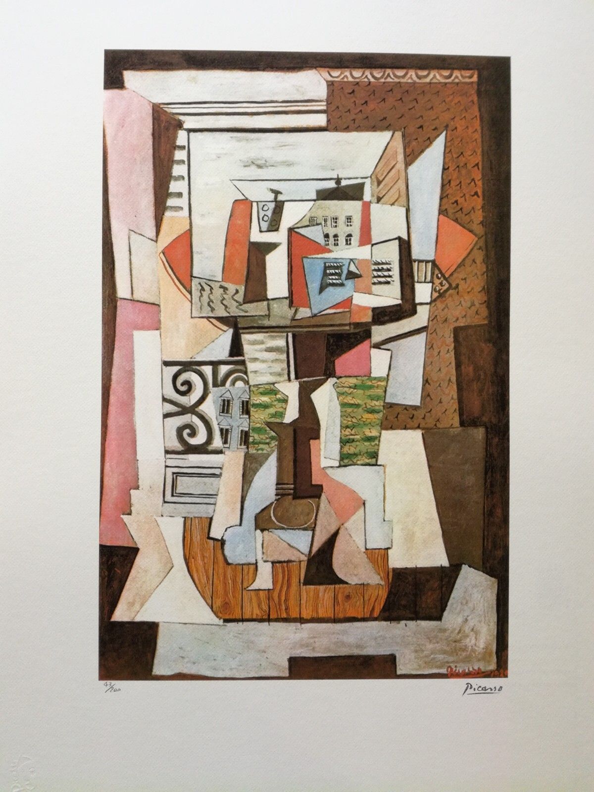 Pablo Picasso Signed Cubist Still Life Certificate Spadem Paris photo furniture