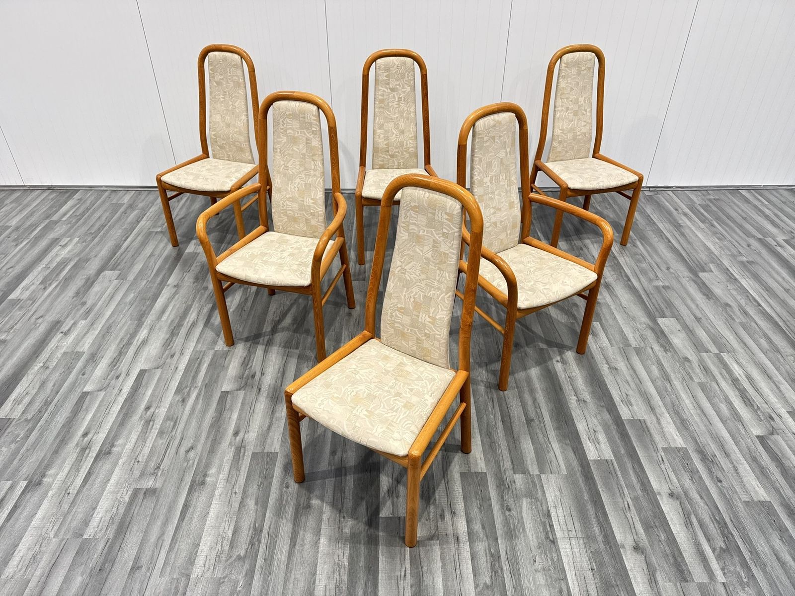 Danish Dining Chairs In Teak With Fabric Seats By Kvist, Set Of 6 photo Furniture