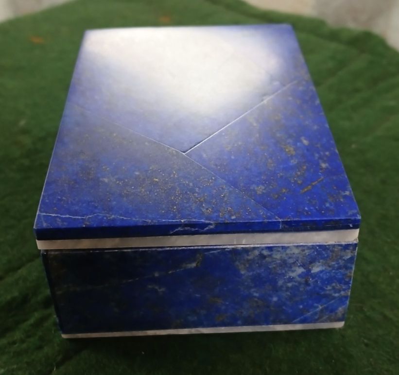 Lapis Lazuli Semi Precious Metamorphic Rock Trinket Box photo 125.0