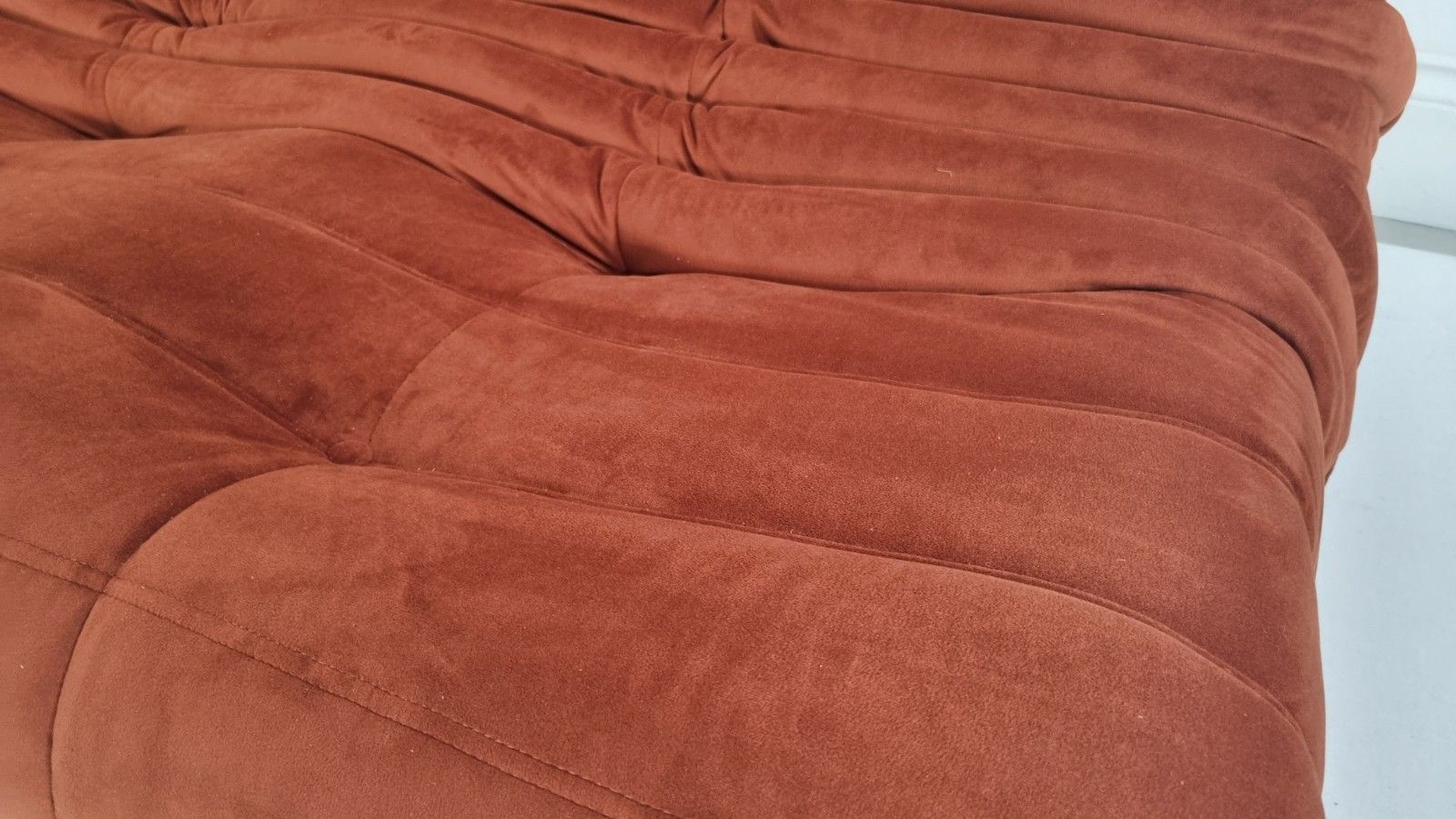 Ligne Roset Pair Of 3 Seater Togo's In Russet Velvet Immaculate photo vintage