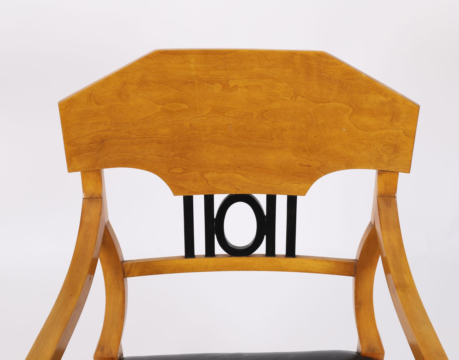 Antique Pair Swedish Biedermeier Birchwood Ebonized Armchairs 19th Century photo Furniture