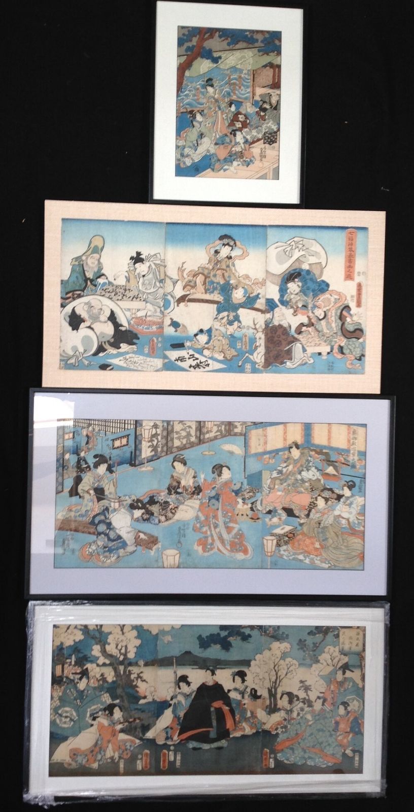 Japanese Woodblock Prints By Kunisada Circa 1860 photo vinterior
