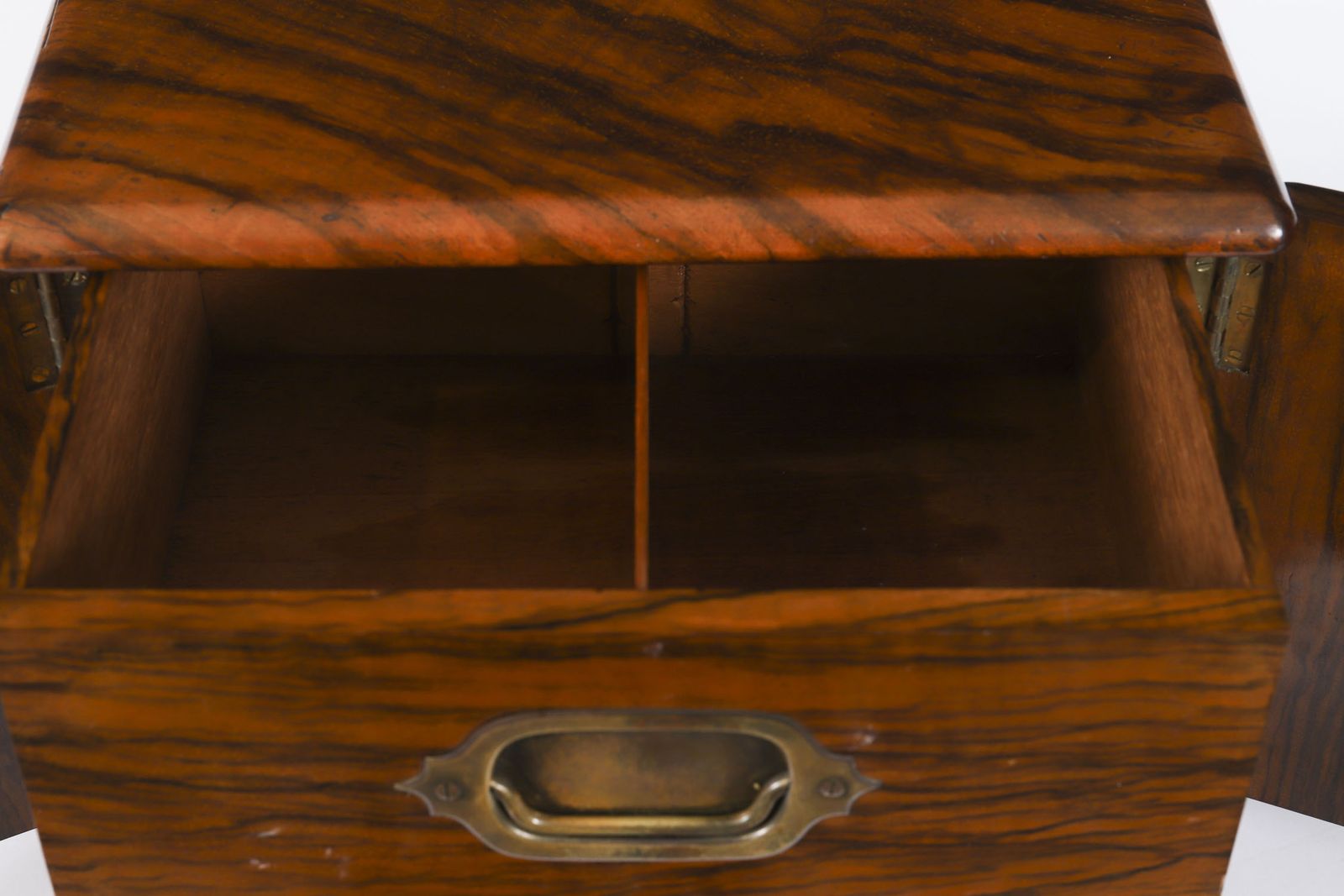 Home Decor Victorian Burr Walnut Cigar Humidor / Collectors Cabinet C1870 19th C photo