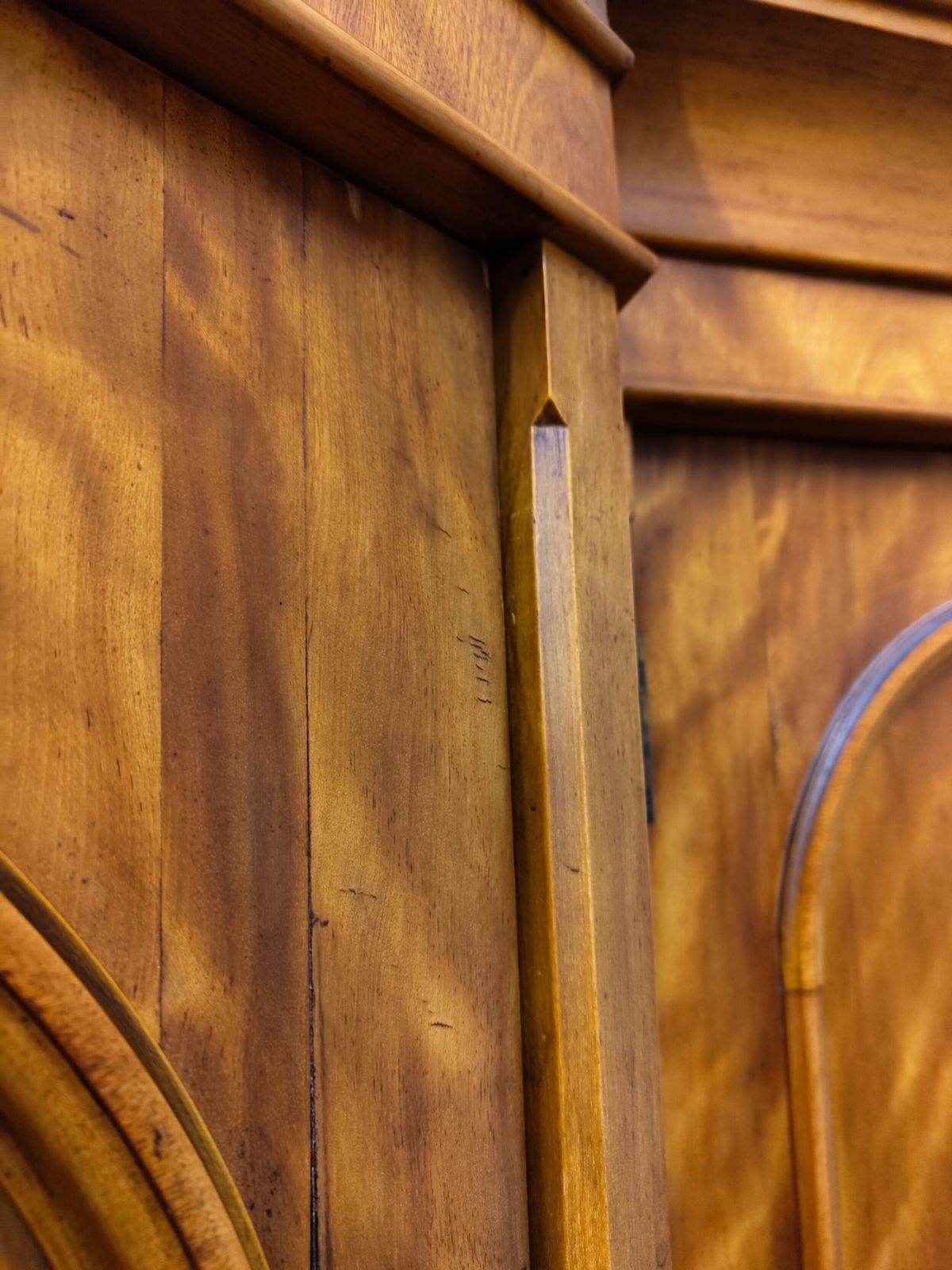 Antique Victorian Satin Birch Corner Wardrobe Armoire Compactum photo Furniture