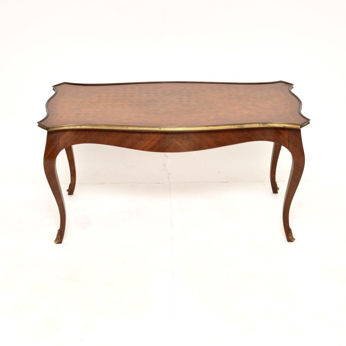 Antique French Inlaid Parquetry Coffee Table photo furniture