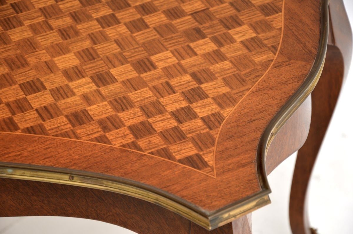 Antique French Inlaid Parquetry Coffee Table photo vintage