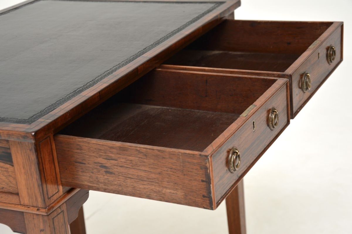 Antique Georgian Inlaid Rosewood Writing Table / Desk photo vinterior