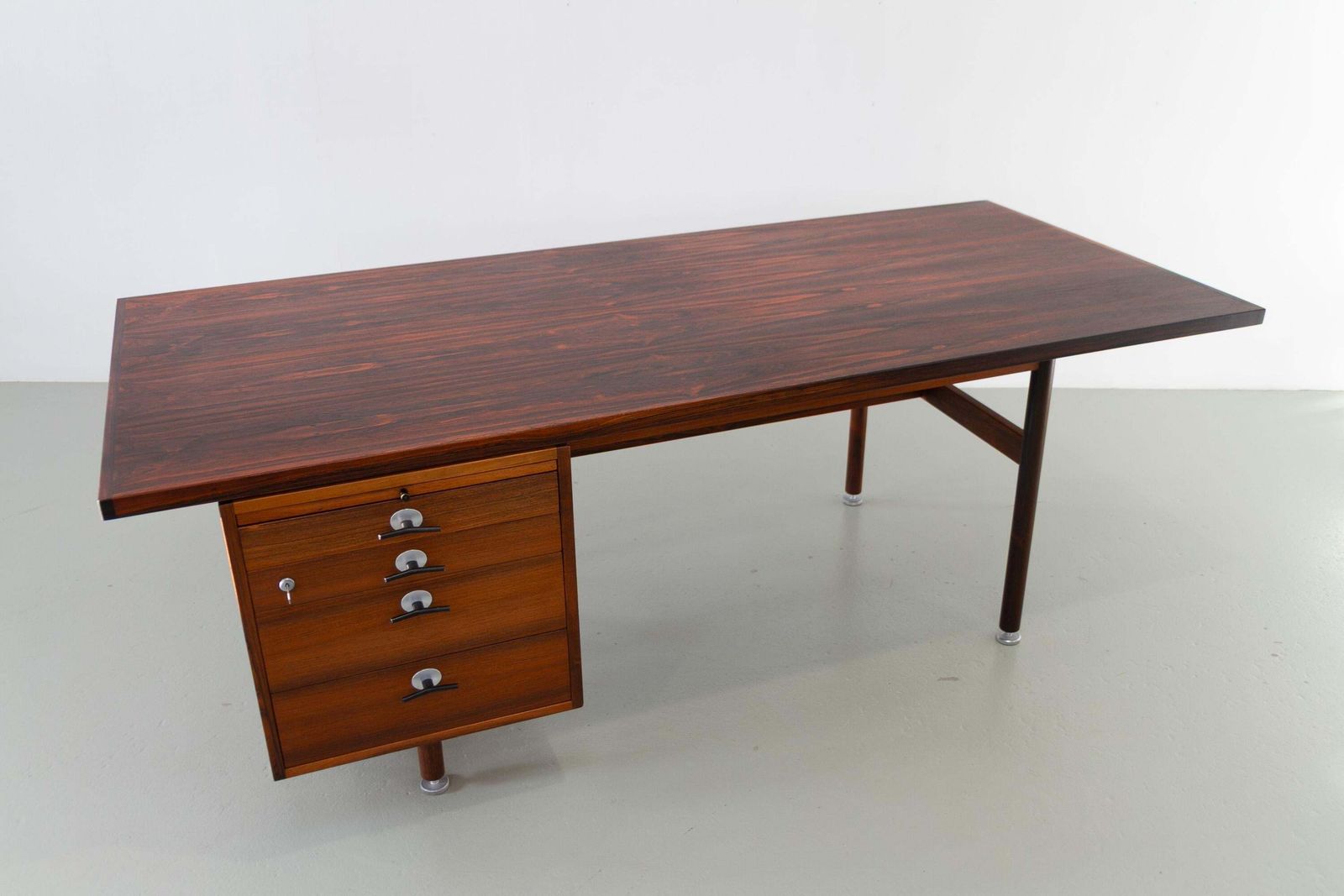 Mid Century Rosewood Executive Desk With Y Pulls By Jens Risom, 1960s. photo furniture