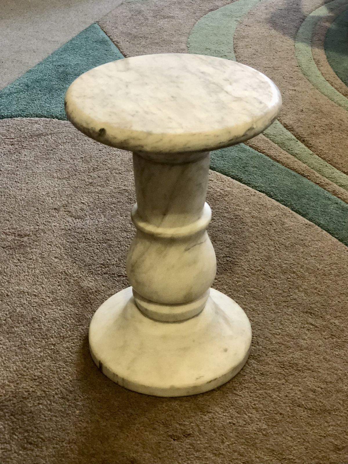 Handsome Antique Off White Marble Pedestal photo for sale