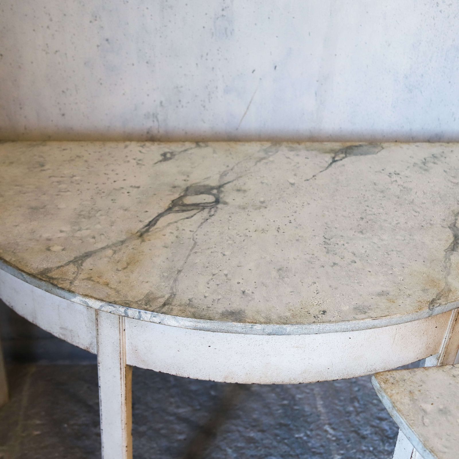 ​​​​​​​Pair Of Stylish Antique Georgian Demi Lune Console Tables With Marlborough Legs photo 1650.0