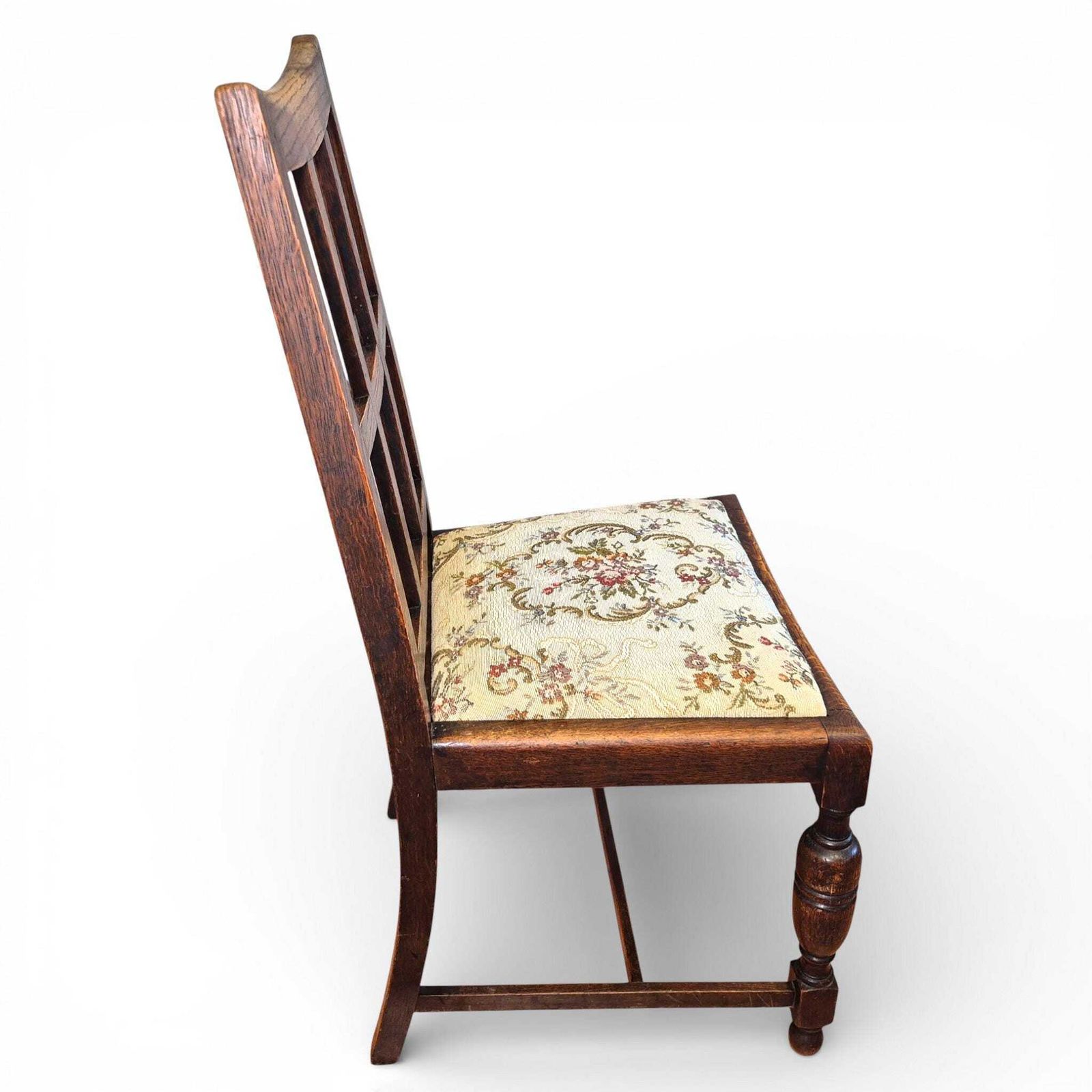 Set Of 4 Arts & Crafts Oak Dining Chairs | Antique Oak Chairs | Upholstered Seats | Early 20th Century photo buy